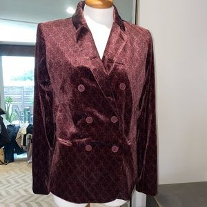 Burgundy velvet blazer